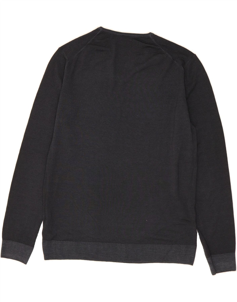 MASSIMO DUTTI Mens V-Neck Jumper Sweater XL Grey Wool Vintage Massimo Dutti and Second-Hand Massimo Dutti from Messina Hembry 