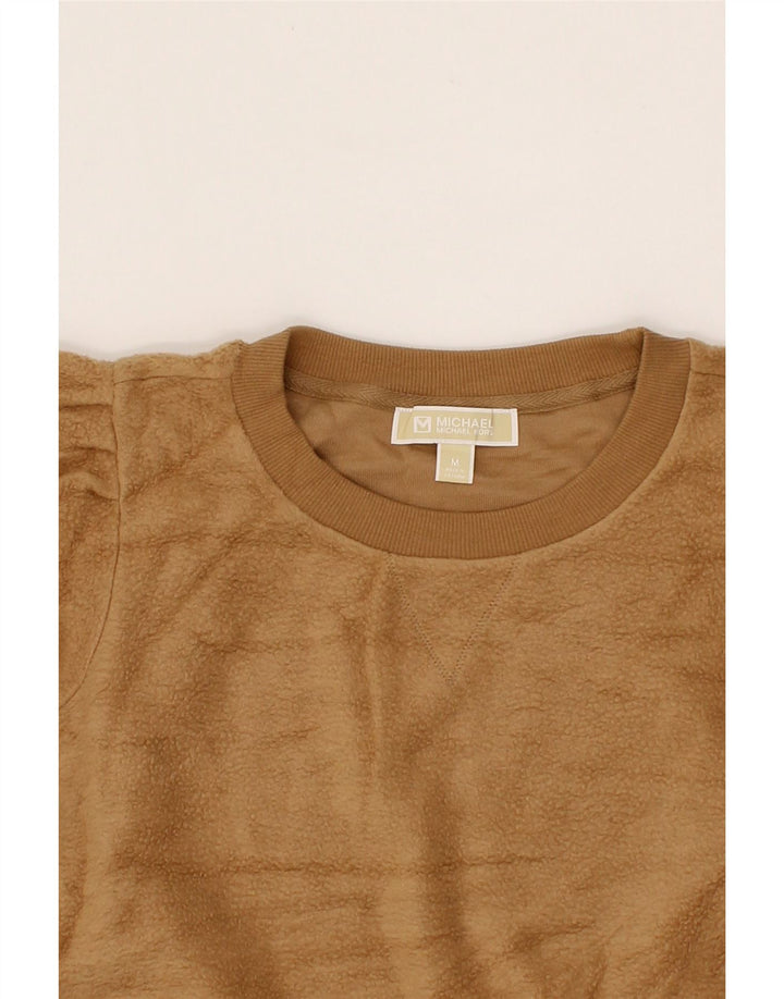 MICHAEL KORS Womens Fleece Jumper UK 14 Medium Brown Polyester Vintage Michael Kors and Second-Hand Michael Kors from Messina Hembry 