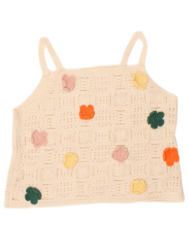 Zara Girls Crochet Cami Top 6-7 Years Off White Floral