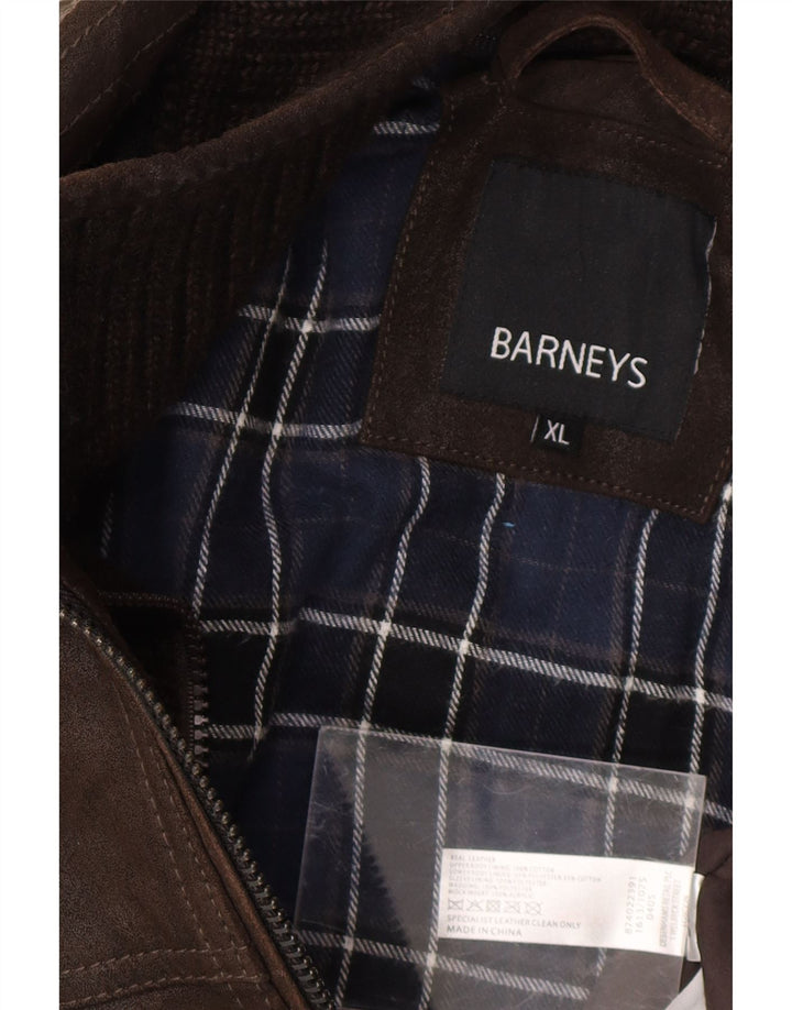 BARNEYS Mens Leather Jacket UK 42 XL Black Leather Vintage BARNEYS and Second-Hand BARNEYS from Messina Hembry 