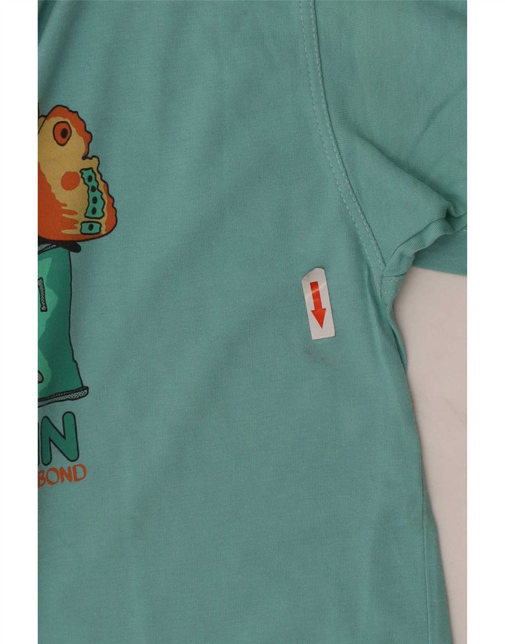 Vagabond Mens Graphic T-Shirt Top Small Turquoise Cotton