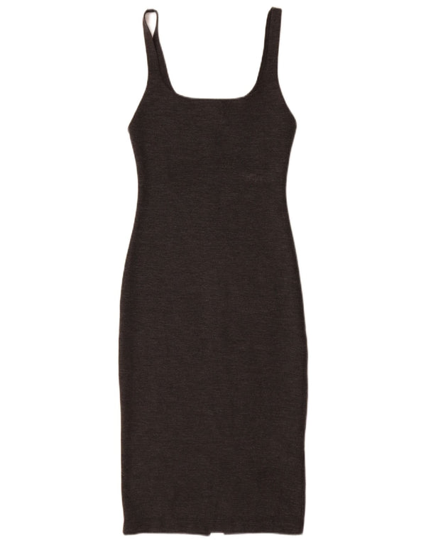 Zara Womens Sleeveless Bodycon Dress UK 8 Small Grey Polyester