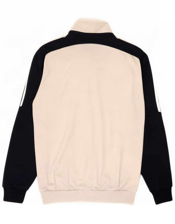 Adidas Mens Tracksuit Top Jacket Small White Colourblock Polyester
