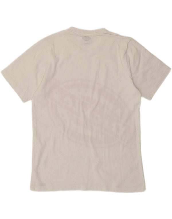 Dickies Womens Loose Fit Graphic T-Shirt Top UK 6 XS White Cotton