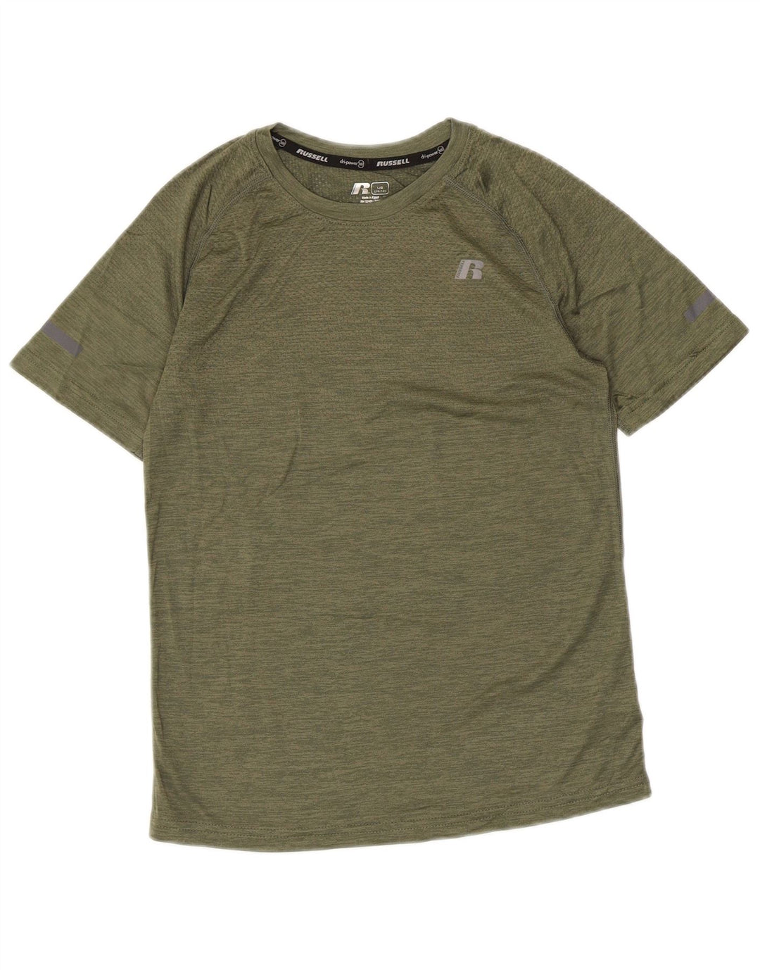 Russell Athletic Boys Dri-Power T-Shirt Top 10-11 Years Large Green Flecked