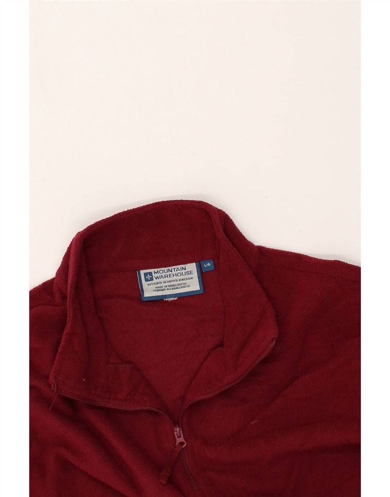 MOUNTAIN WAREHOUSE Mens Zip Neck Fleece Jumper Large Burgundy Polyester | Vintage Mountain Warehouse | Thrift | Second-Hand Mountain Warehouse | Used Clothing | Messina Hembry 