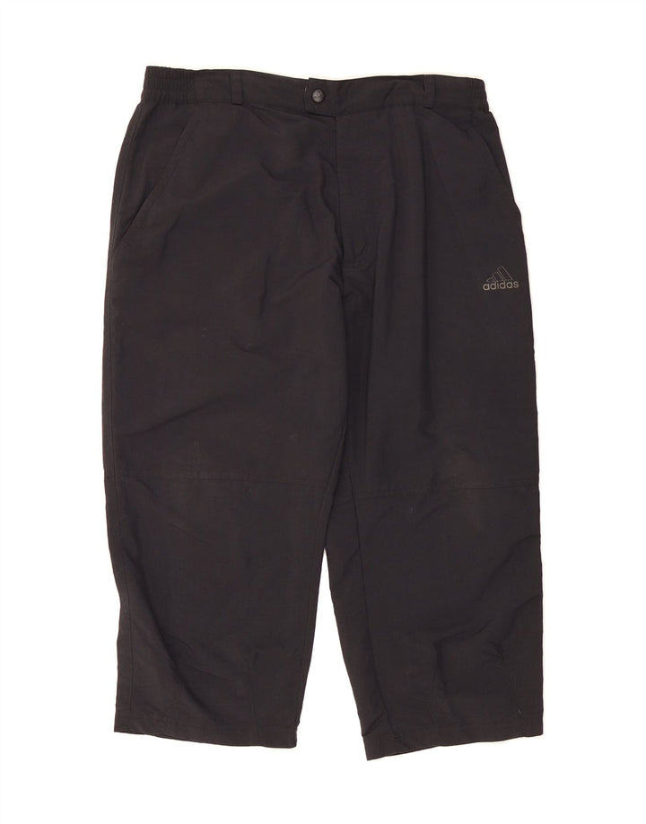 ADIDAS Mens Straight Capri Trousers W32 L22 Black Polyamide Vintage Adidas and Second-Hand Adidas from Messina Hembry 