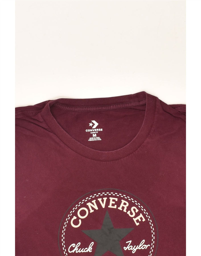 CONVERSE Womens Classic Fit Graphic T-Shirt Top UK 14 Medium Burgundy | Vintage Converse | Thrift | Second-Hand Converse | Used Clothing | Messina Hembry 