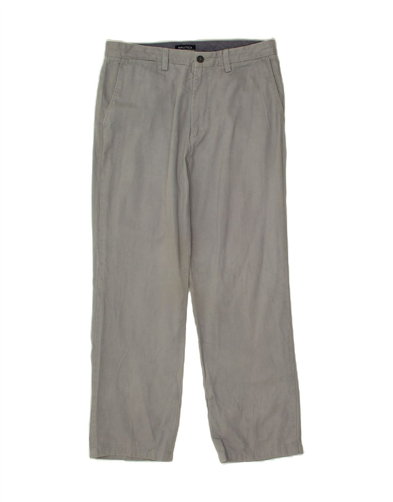 NAUTICA Mens Straight Chino Trousers W32 L32 Grey Cotton | Vintage Nautica | Thrift | Second-Hand Nautica | Used Clothing | Messina Hembry 