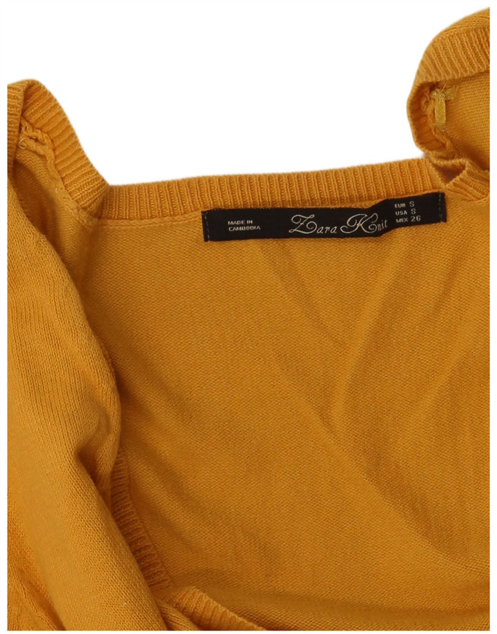 Zara Womens Cardigan Sweater UK 10 Small Yellow