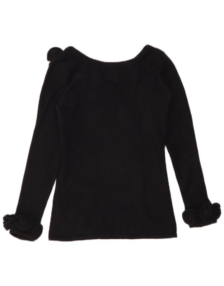 Alba Moda Womens Boat Neck Jumper Sweater UK 10 Small  Black New Wool