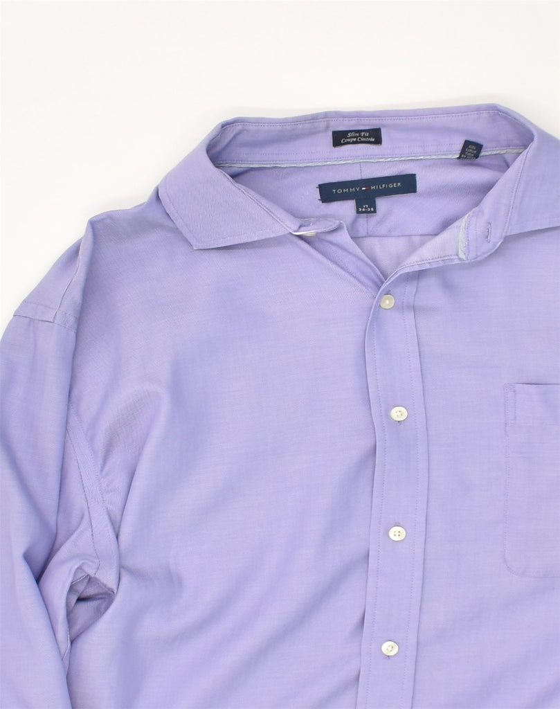 TOMMY HILFIGER Mens Slim Fit Shirt Size 17 XL  Purple Cotton | Vintage Tommy Hilfiger | Thrift | Second-Hand Tommy Hilfiger | Used Clothing | Messina Hembry 