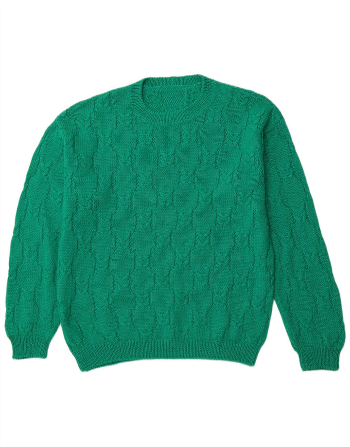 VINTAGE Mens Crew Neck Jumper Sweater XL Green