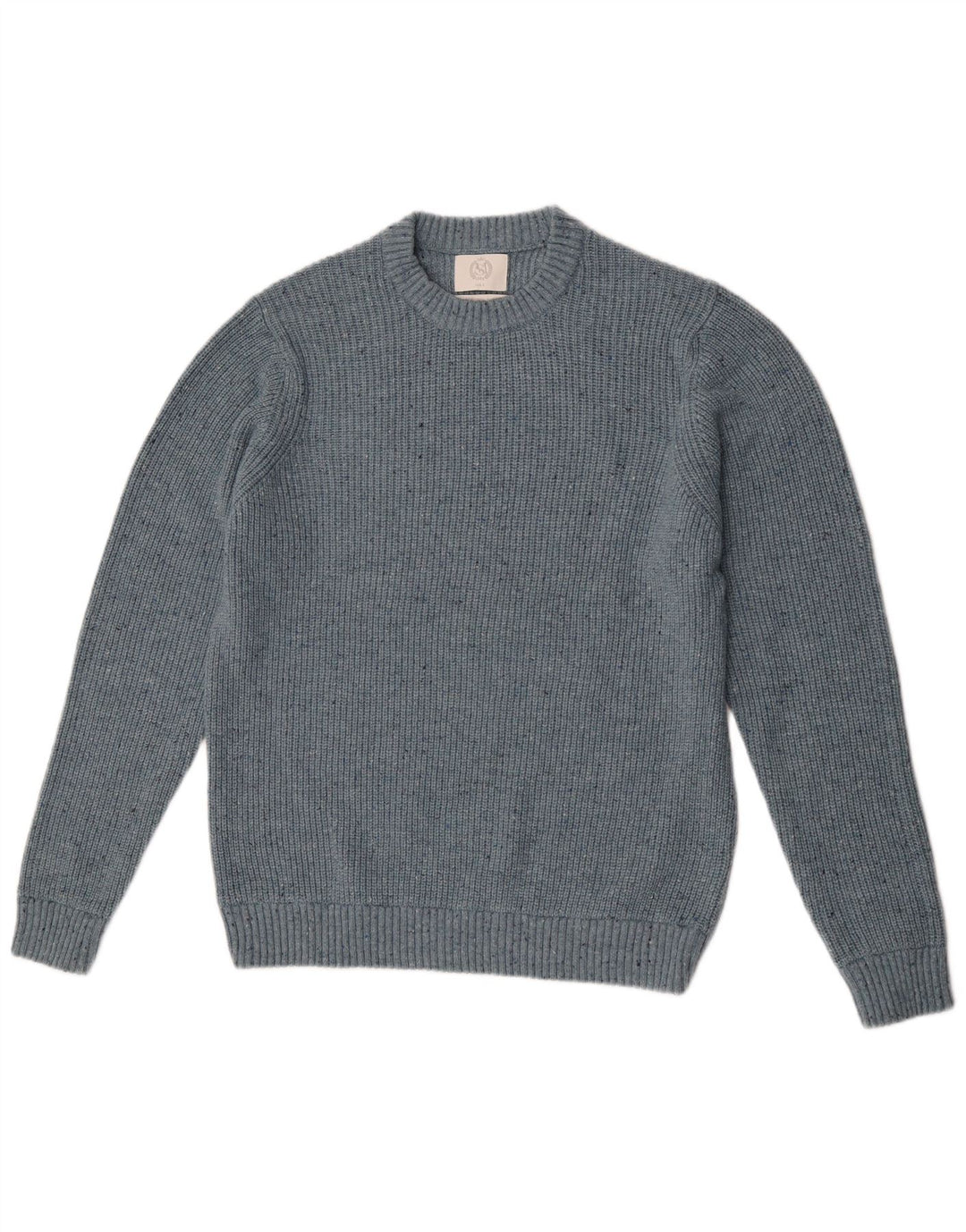 Marks & Spencer Mens Crew Neck Jumper Sweater Large Blue Flecked Polyamide