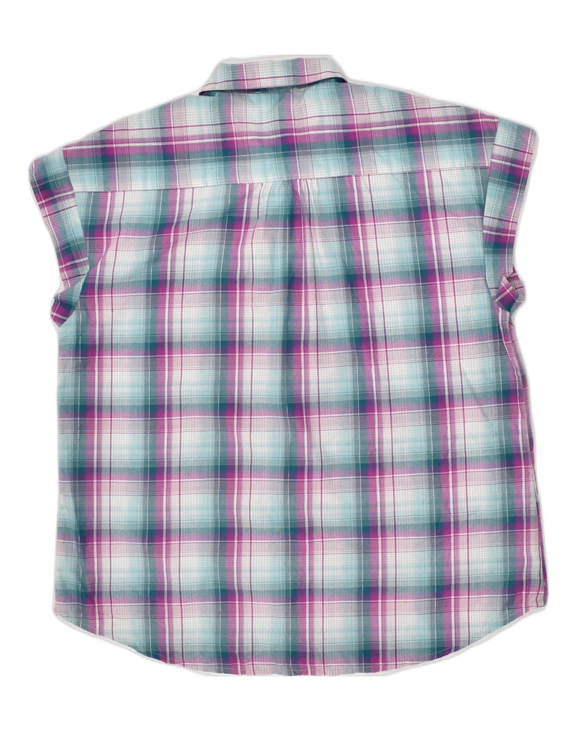 LEE Womens Short Sleeve Shirt UK 18 XL Multicoloured Check Polyester | Vintage Lee | Thrift | Second-Hand Lee | Used Clothing | Messina Hembry 