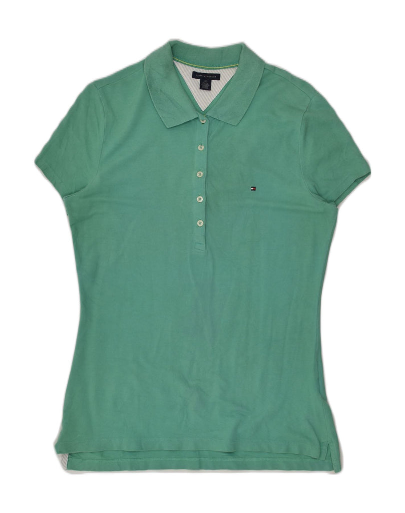 TOMMY HILFIGER Womens Polo Shirt UK 12 Medium Green Cotton | Vintage Tommy Hilfiger | Thrift | Second-Hand Tommy Hilfiger | Used Clothing | Messina Hembry 