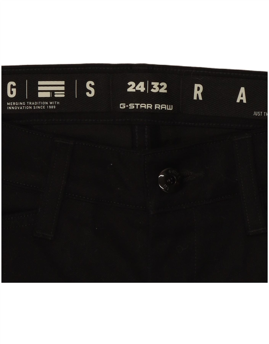 G-Star Womens Straight Cargo Trousers W24 L32 Black Cotton