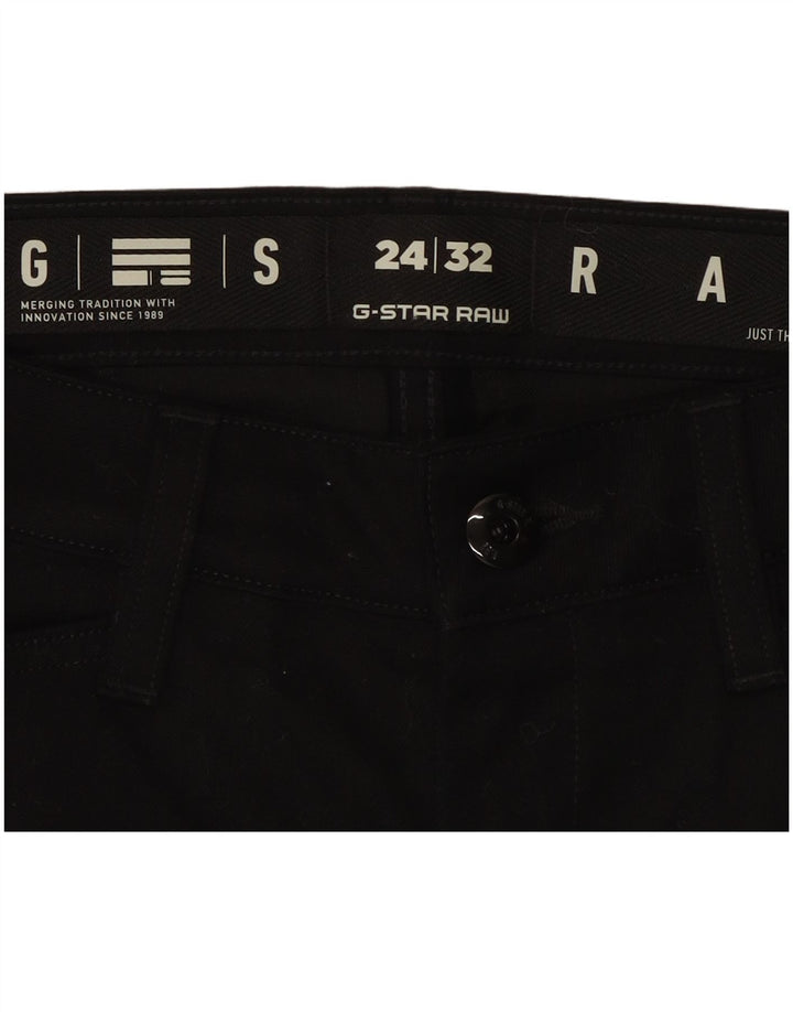 G-Star Womens Straight Cargo Trousers W24 L32 Black Cotton