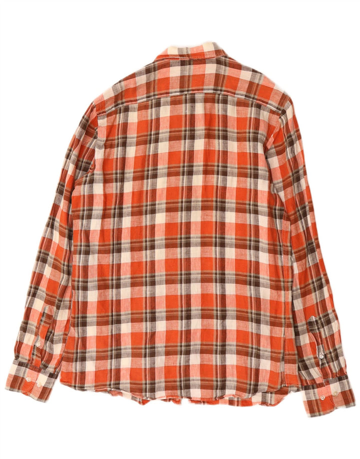 Massimo Dutti Mens Casual Fit Shirt Medium Red Plaid