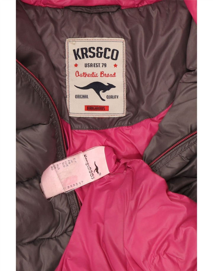 Kangaroos Womens Hooded Padded Jacket UK 18 XL Grey Polyamide