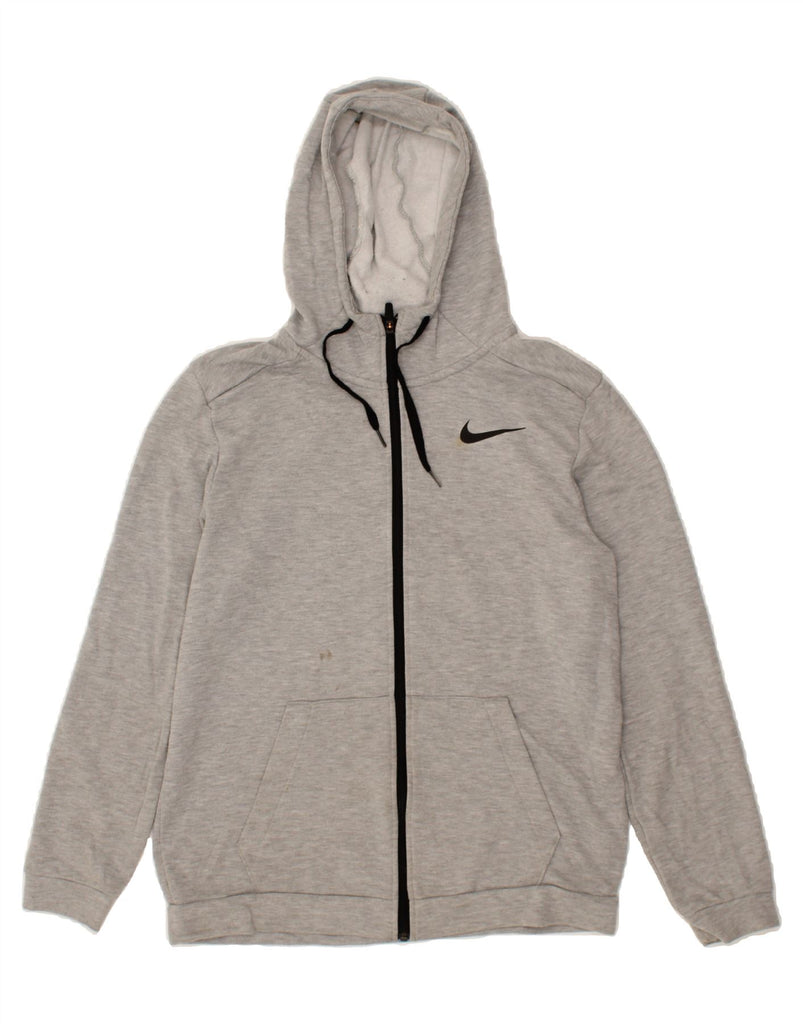 NIKE Mens Zip Hoodie Sweater Medium Grey Polyester Vintage Nike and Second-Hand Nike from Messina Hembry 