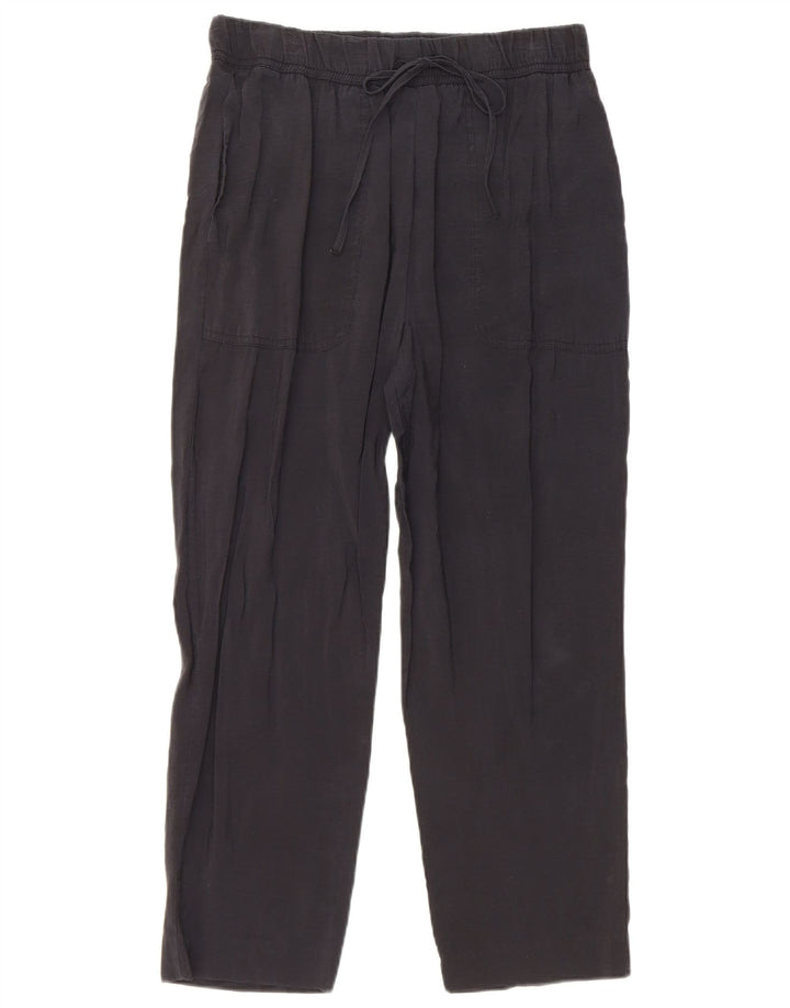Zara Womens Straight Cropped Trousers Medium W28 L25 Black