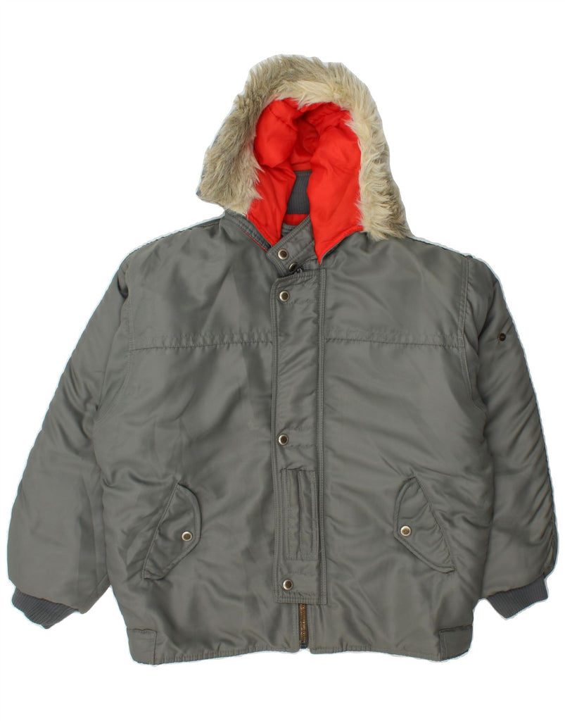 CARHARTT Mens Hooded Padded Bomber Jacket UK 36 Small Grey Nylon Vintage Carhartt and Second-Hand Carhartt from Messina Hembry 