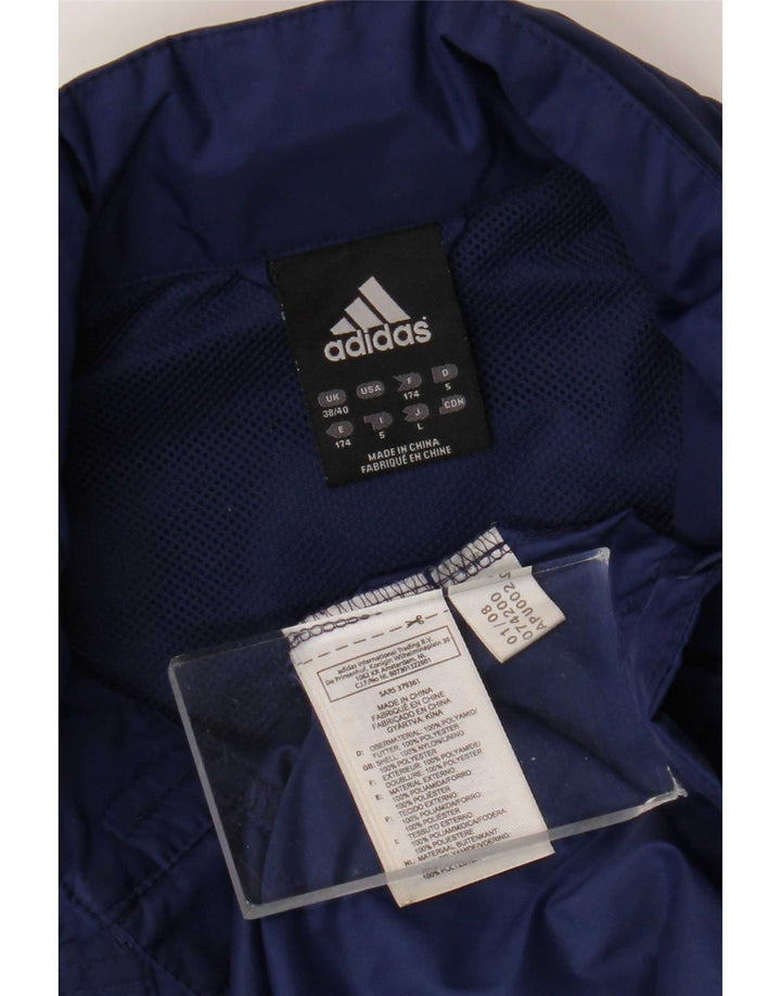 Adidas Mens Graphic Rain Jacket UK 38/40 Medium Navy Blue Colourblock