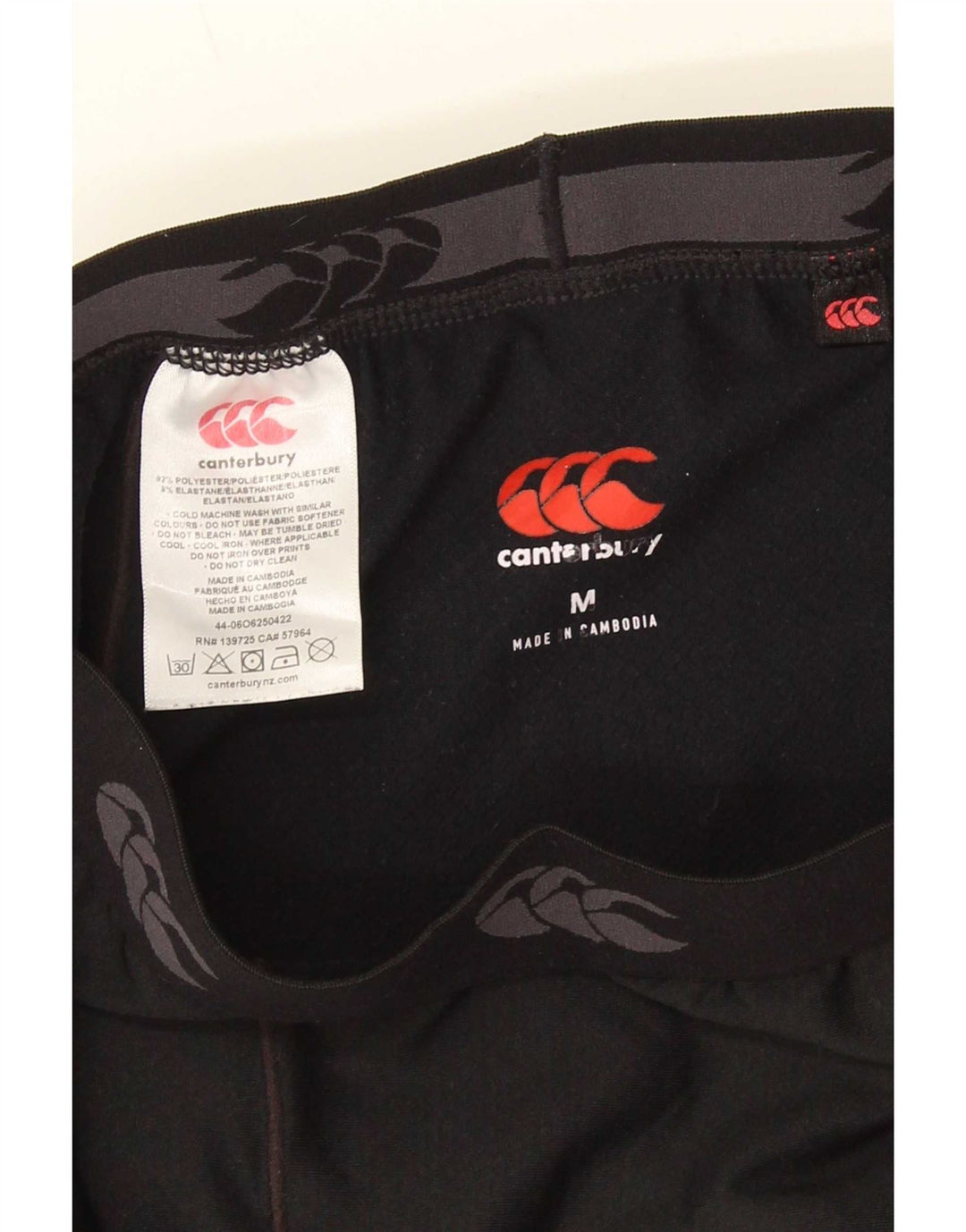 Canterbury Mens Graphic Leggings Medium Black Polyester