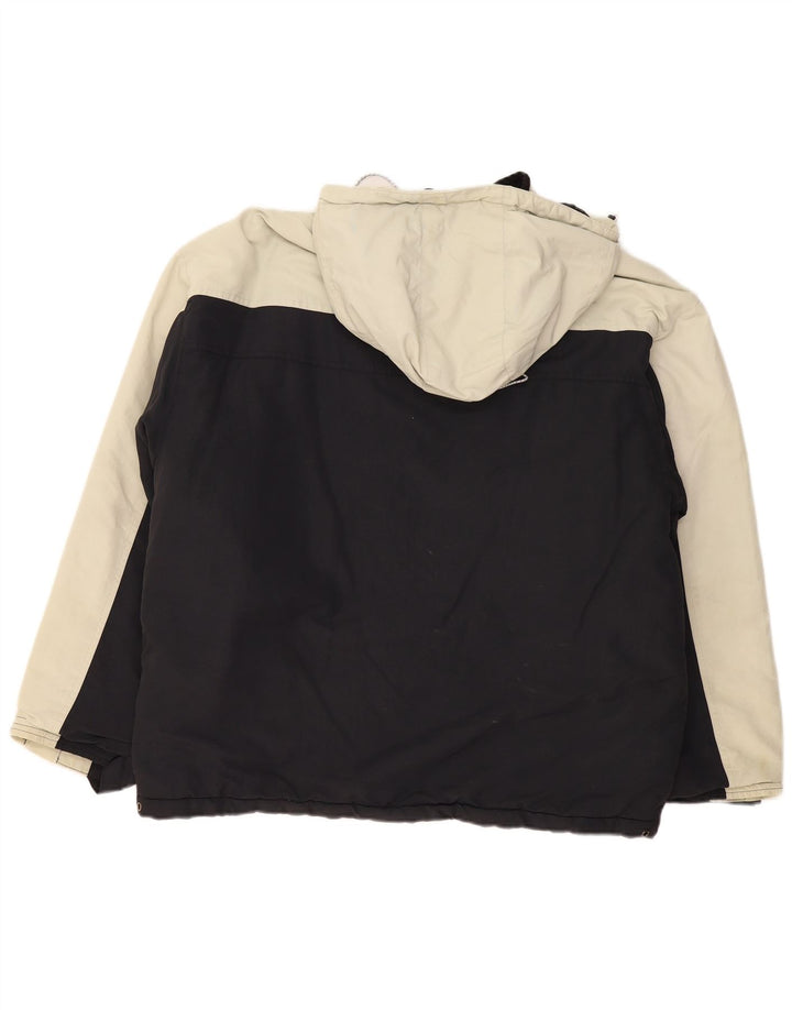 CHAMPION Mens Hooded Windbreaker Jacket UK 40 Large Black Colourblock