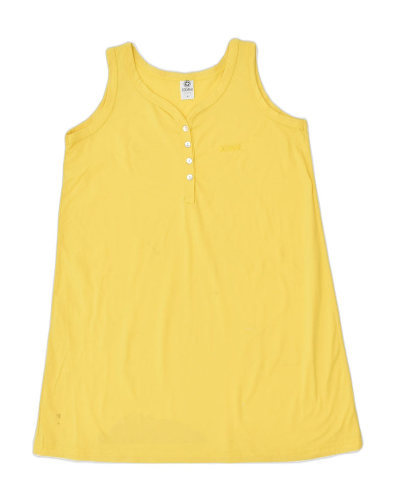 COLMAR Womens Vest Top UK 12 Medium Yellow Polyamide | Vintage Colmar | Thrift | Second-Hand Colmar | Used Clothing | Messina Hembry 