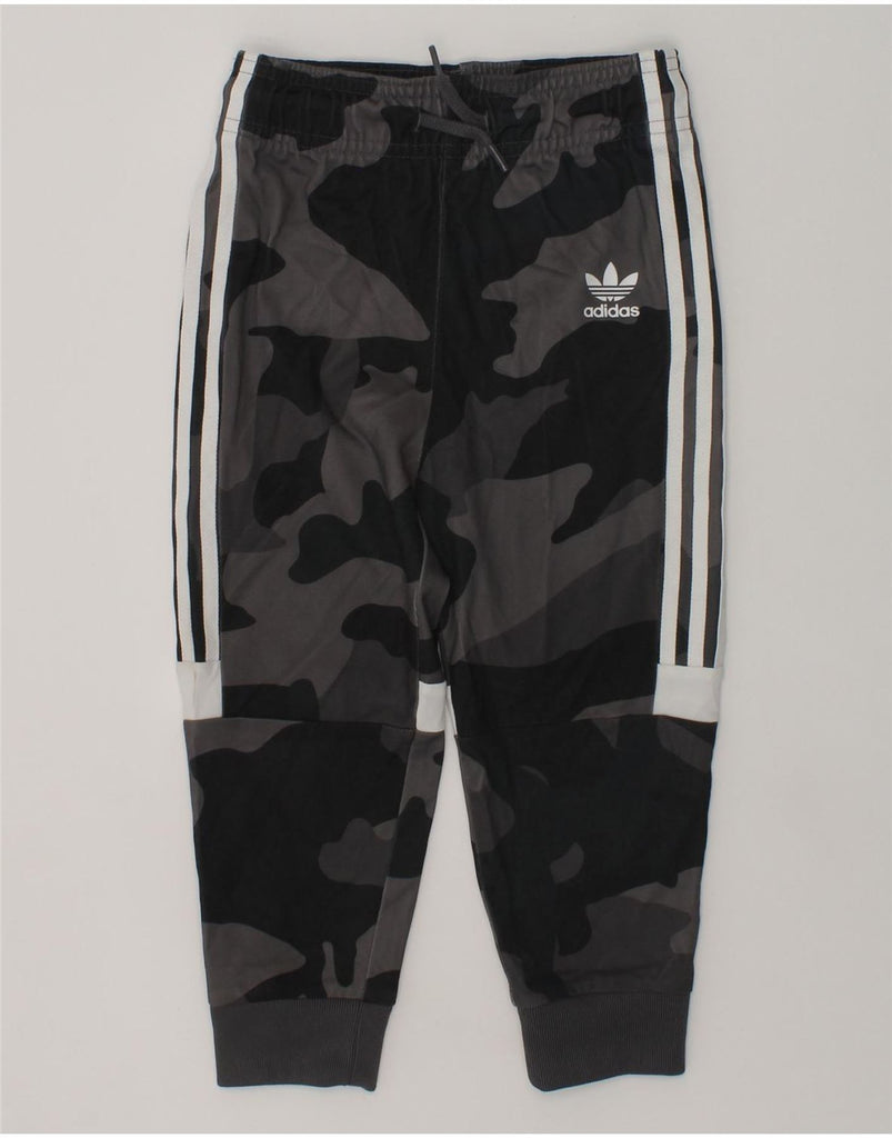 ADIDAS Boys Tracksuit Trousers Joggers 2-3 Years Grey Camouflage Polyester | Vintage Adidas | Thrift | Second-Hand Adidas | Used Clothing | Messina Hembry 