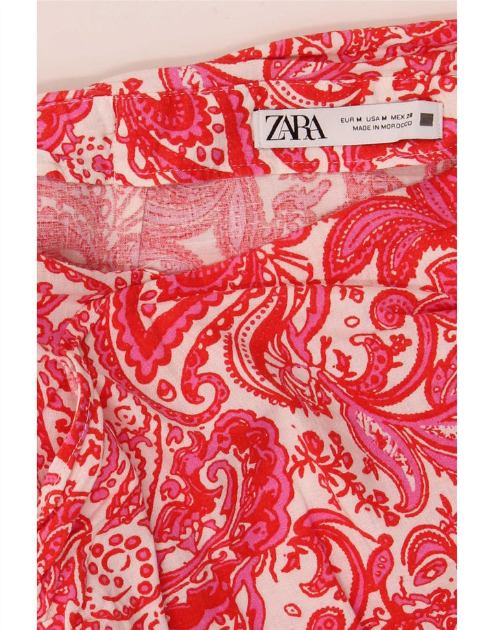Zara Womens Mini Skirt Medium W28 Red Paisley