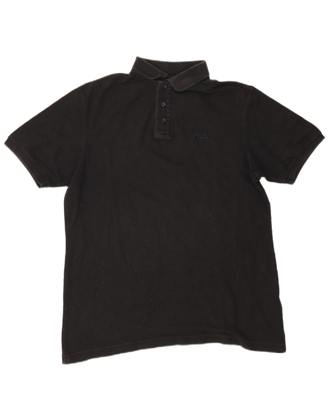 Fila Mens Polo Shirt Large Black Cotton