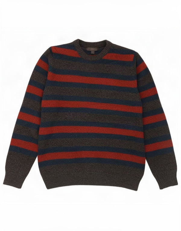 Marks & Spencer Womens Crew Neck Jumper Sweater UK 16 Large Grey Striped