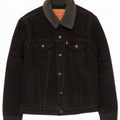Levi's Mens Denim Sherpa Jacket UK 36 Small Black Cotton