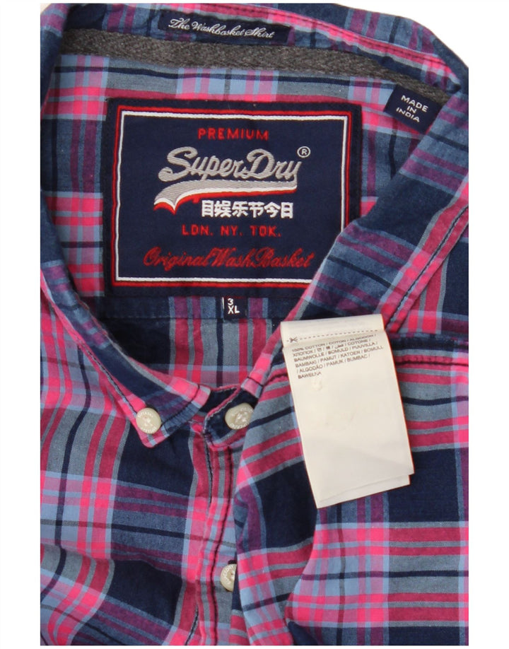 SUPERDRY Mens Shirt 3XL Multicoloured Check Cotton