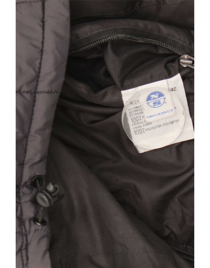 North Sails Mens Hooded Reversible Padded Jacket UK 36 Small Black