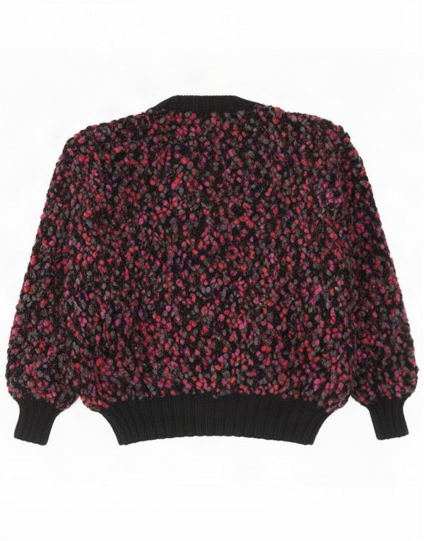 Vintage Womens Cardigan Sweater UK 16 Large Black Flecked