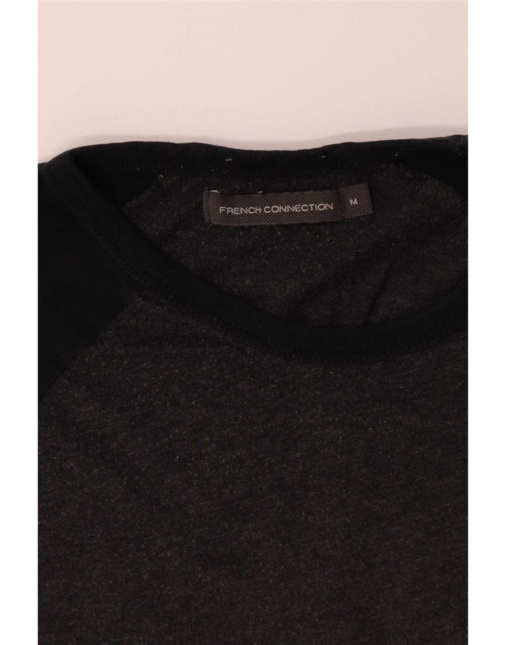 French Connection Mens T-Shirt Top Medium Grey Colourblock Cotton