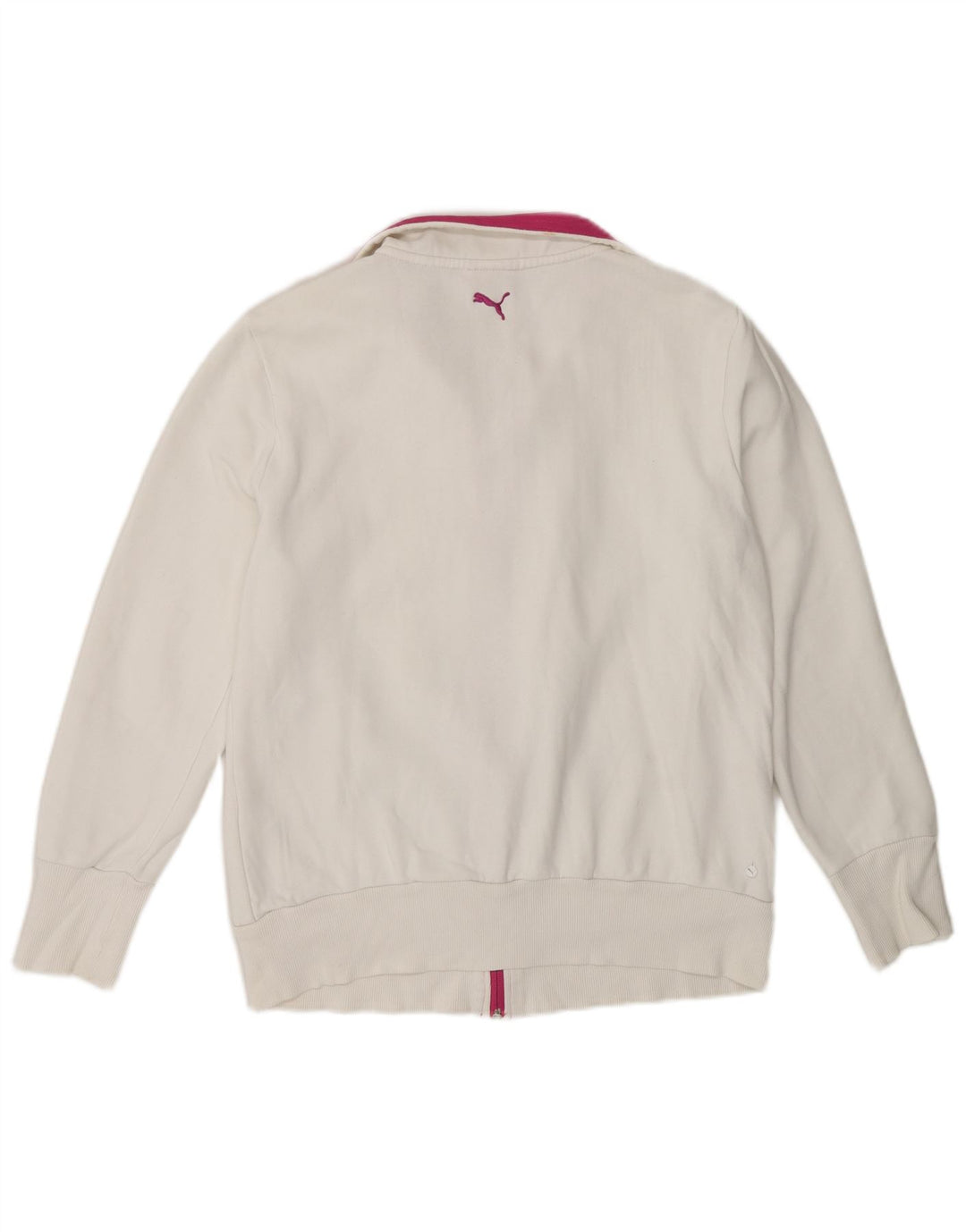 Puma Womens Graphic Tracksuit Top Jacket UK 14 Large White Colourblock