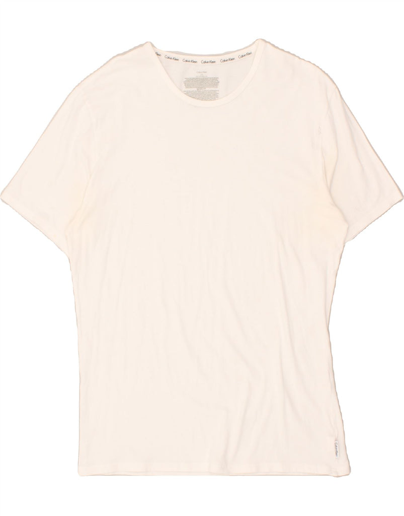 CALVIN KLEIN Mens T-Shirt Top Large White Cotton | Vintage Calvin Klein | Thrift | Second-Hand Calvin Klein | Used Clothing | Messina Hembry 