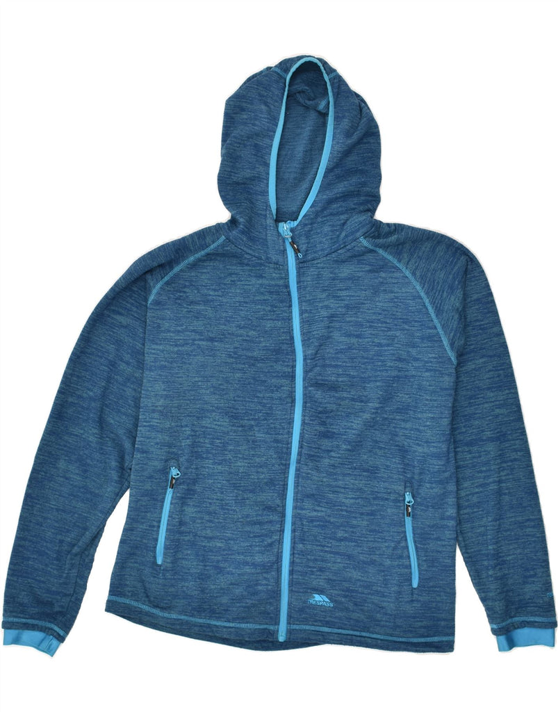 TRESPASS Womens Zip Hoodie Sweater UK 16 Large Blue Polyester | Vintage Trespass | Thrift | Second-Hand Trespass | Used Clothing | Messina Hembry 