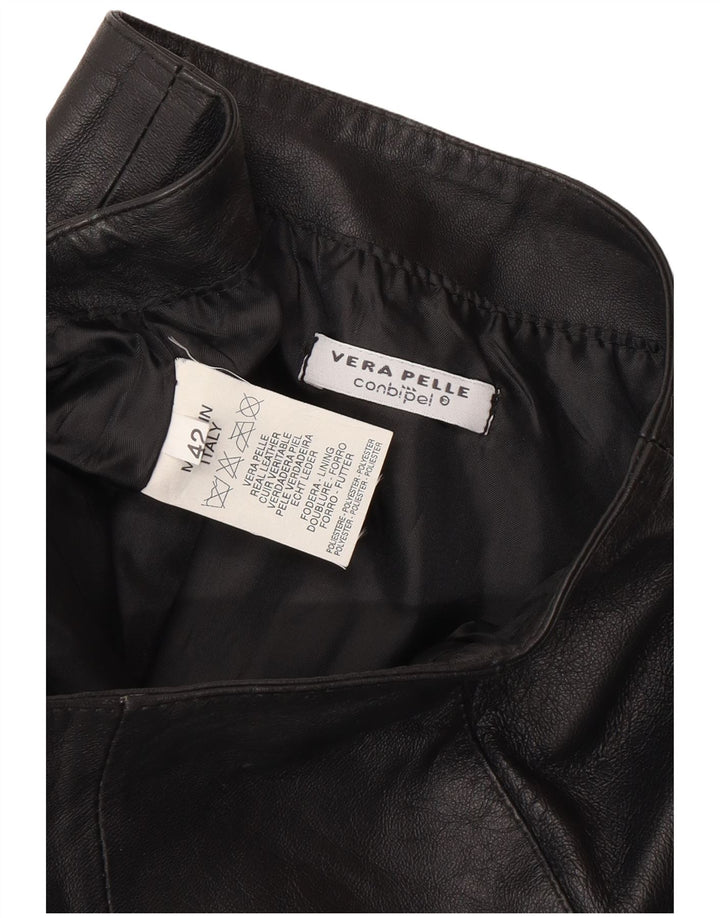 CONBIPEL Womens Leather Skirt IT 42 Medium W28  Black Leather