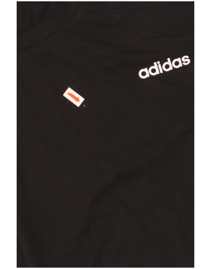 ADIDAS Womens T-Shirt Top UK 20/22 XL Black Cotton