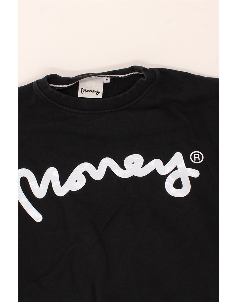 MONEY Mens Graphic Sweatshirt Jumper Medium Black | Vintage Money | Thrift | Second-Hand Money | Used Clothing | Messina Hembry 