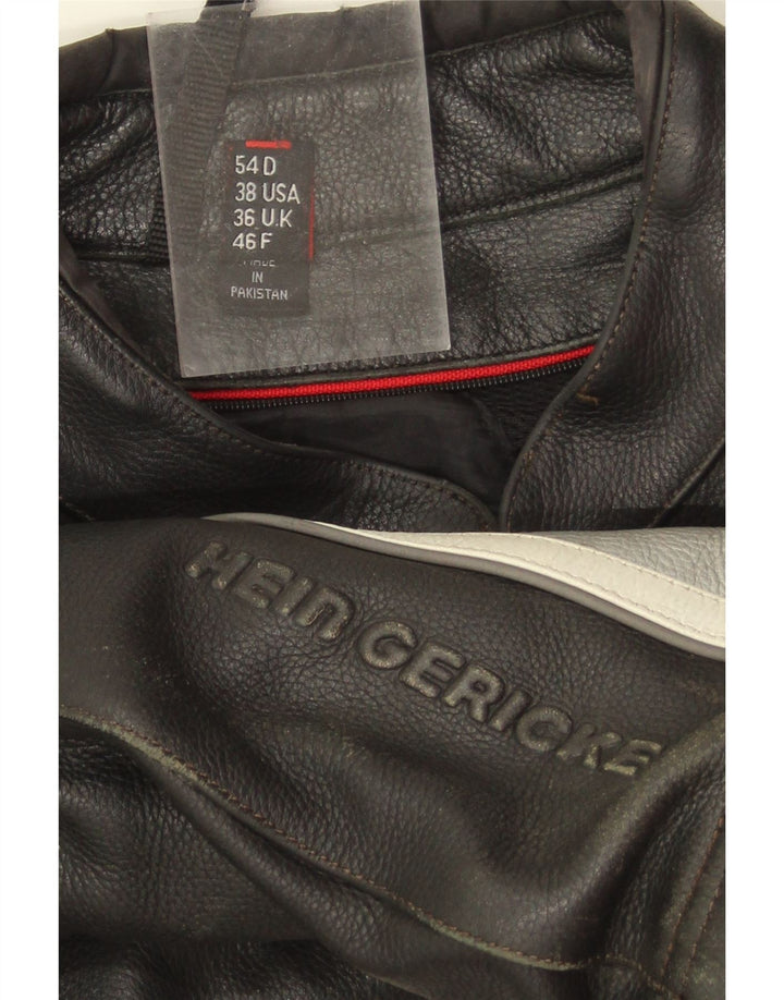 Hein Gericke Mens Motorcycle Racer Jacket UK 36 Small Black Colourblock