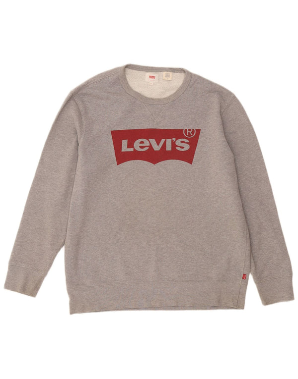 Levi's Mens Graphic Sweatshirt Jumper Medium Grey Cotton