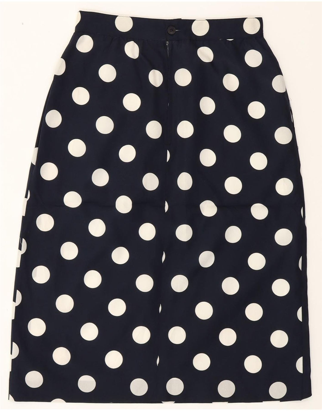 VINTAGE Womens Straight Skirt IT 42 Medium W26  Navy Blue Polka Dot Vintage Vintage and Second-Hand Vintage from Messina Hembry 