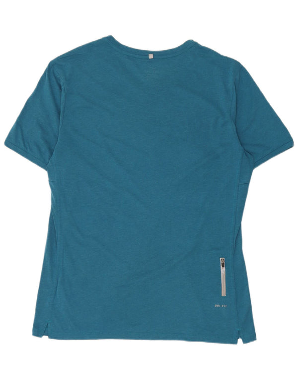 Nike Mens Dri Fit T-Shirt Top Large Blue Polyester